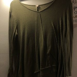 Waffleknit Long Sleeve in Army Green!